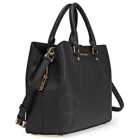 michael michael kors savannah medium satchel black|Savannah Medium Saffiano Leather Satchel .